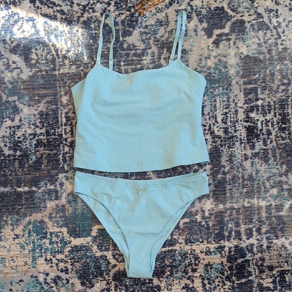 NWT Lyre Bird Cami & Bikini Set In Sky Blue - Sz M